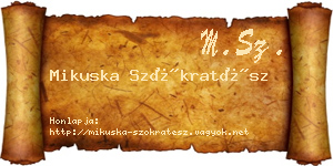 Mikuska Szókratész névjegykártya